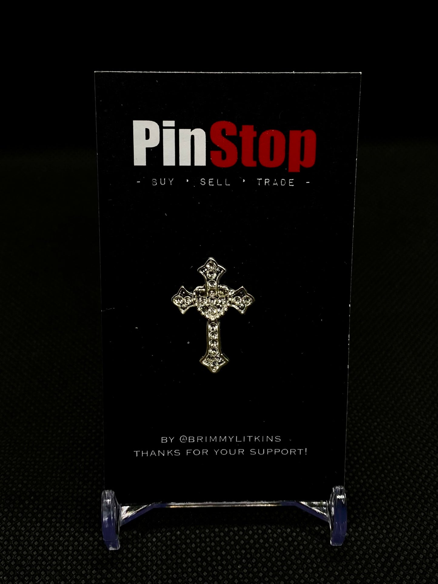 Iced Out Cross Pin