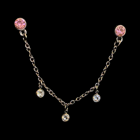 Pinky Tri-Charm Chain Pin
