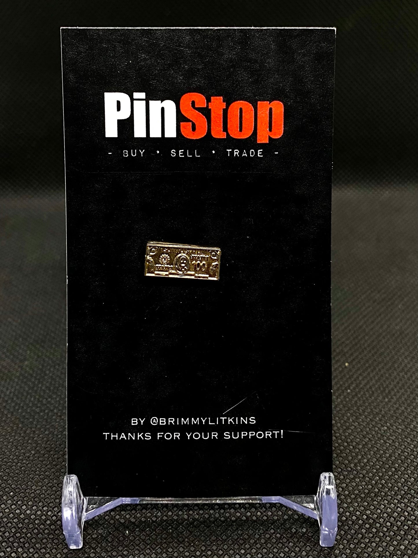 Gold C-Note Pin