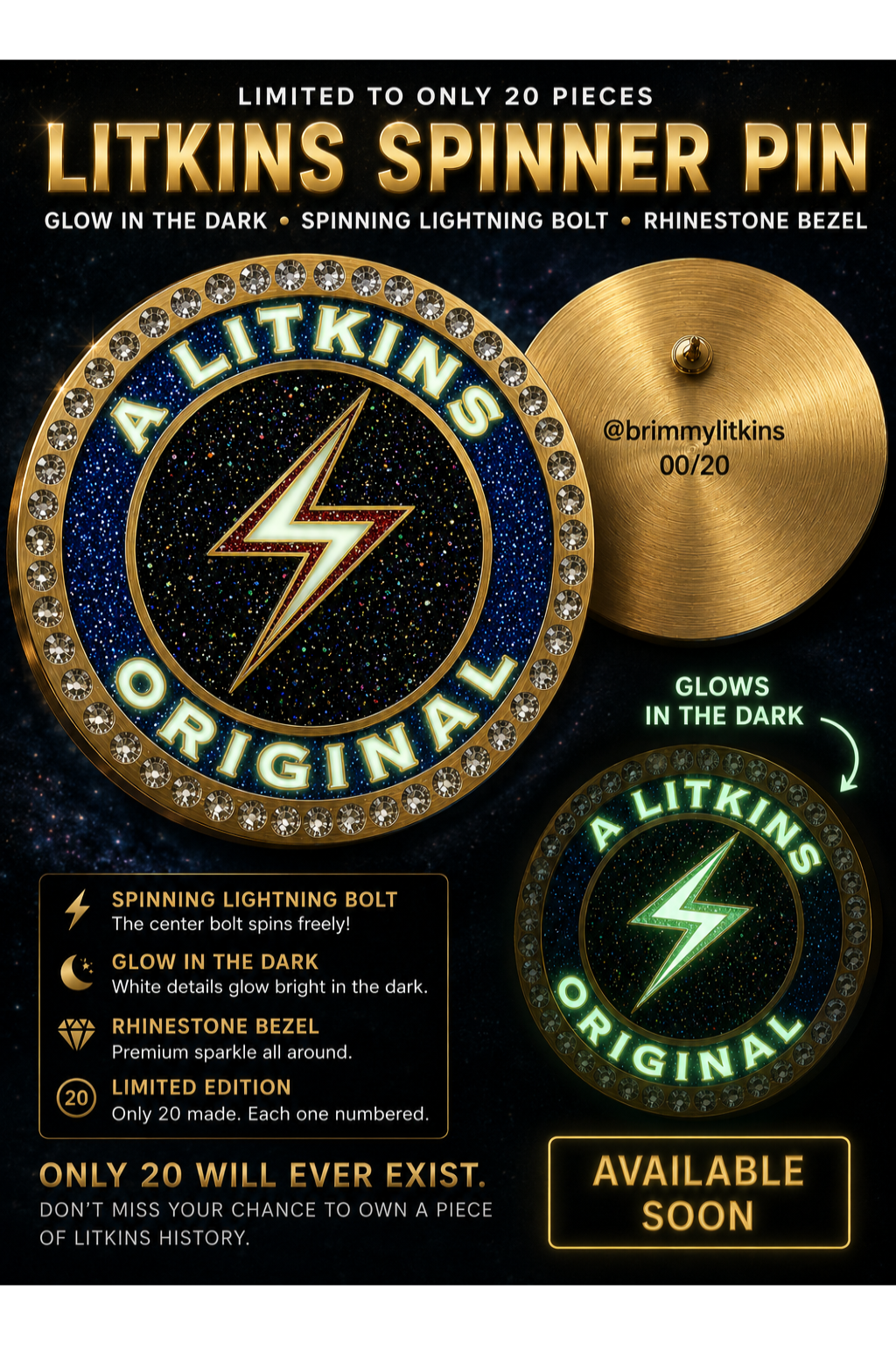 Litkins Spinner Coin Pin [PREORDER]