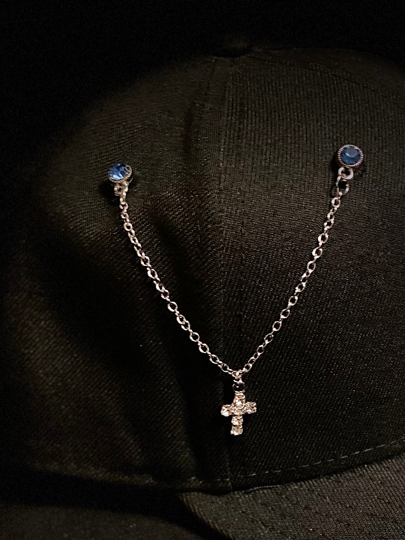 Iced Out Cross Chain Pin