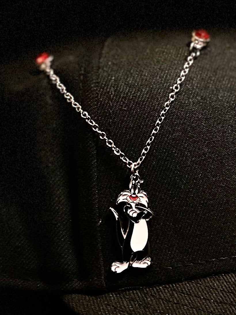 Black Cat Chain Pin