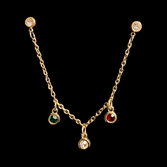 Mexico Tri-Charm Chain Pin