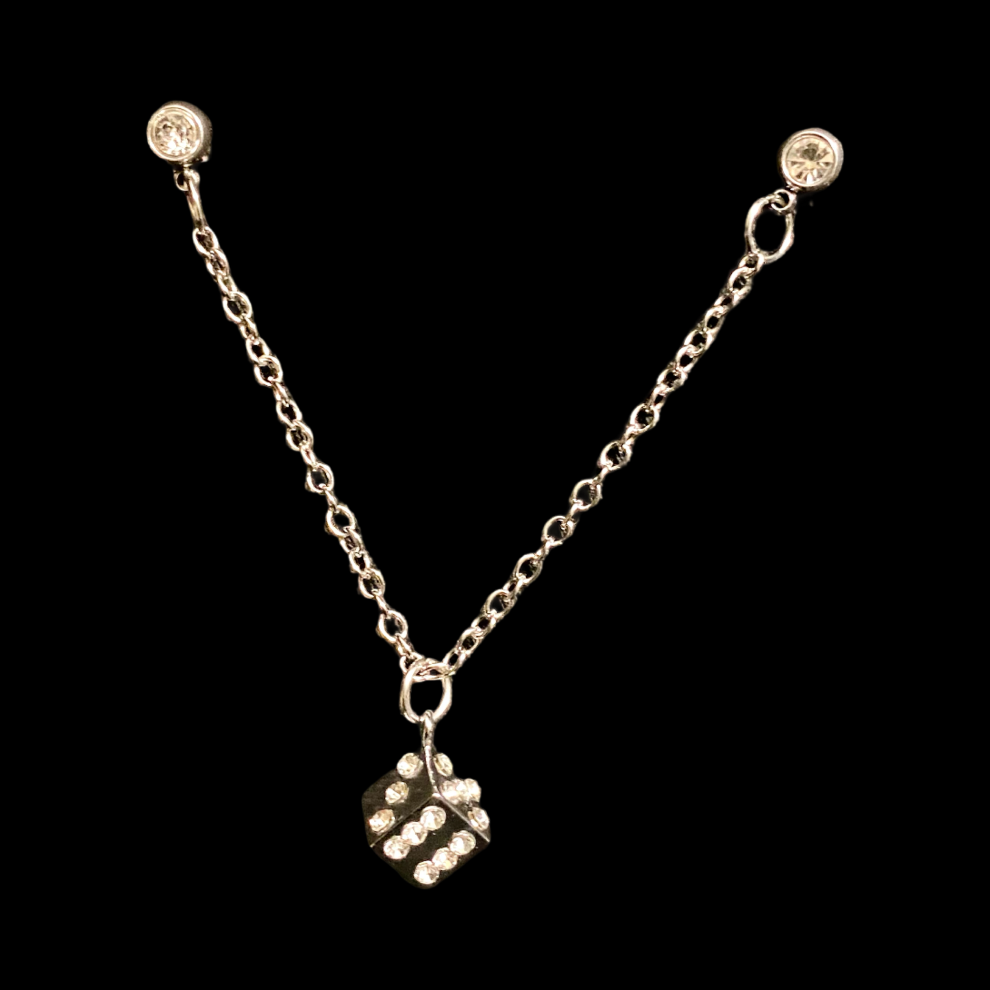 Bling Dice Chain Pin