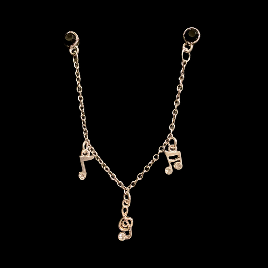 Music Tri-Charm Chain Pin