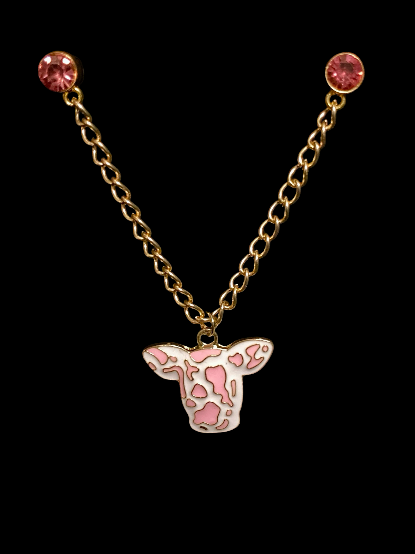 Moo Chain Pin “Pink”